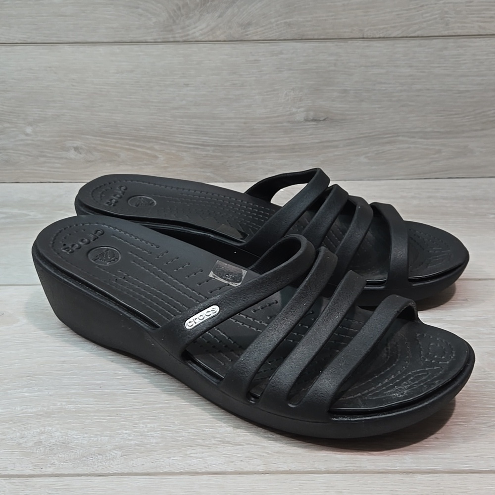 Crocs Women Rhoda Wedge Sandals shoes sz 11